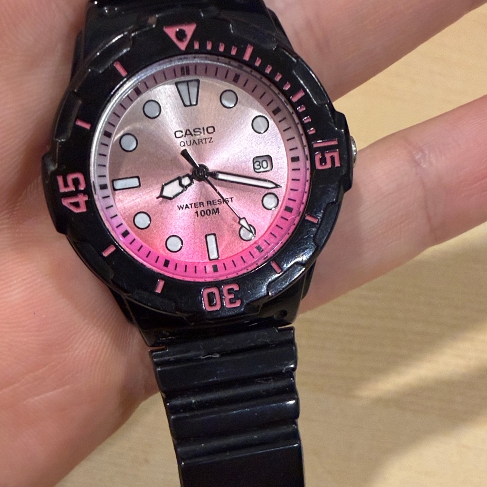 Casio LRW-200H Black and Pink Watch